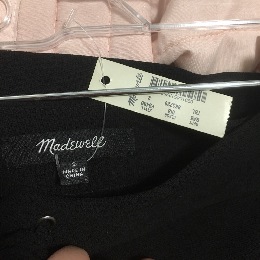 Madewell Black Lace-up mini skirt - Picture 4 of 4
